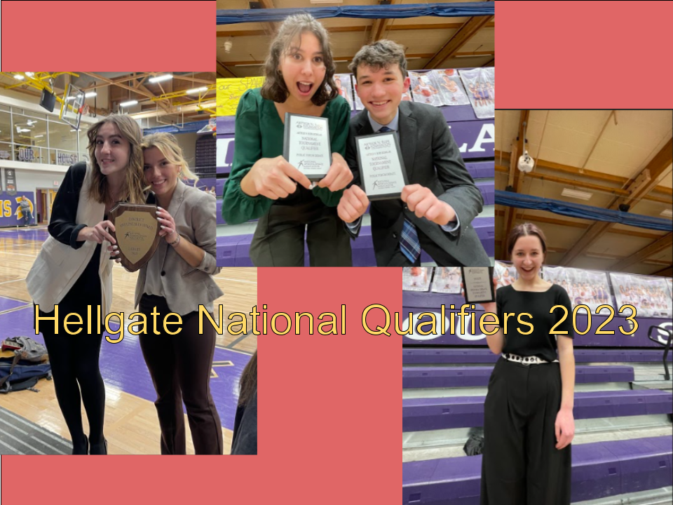 Collage of qualifying students holding awards plaques